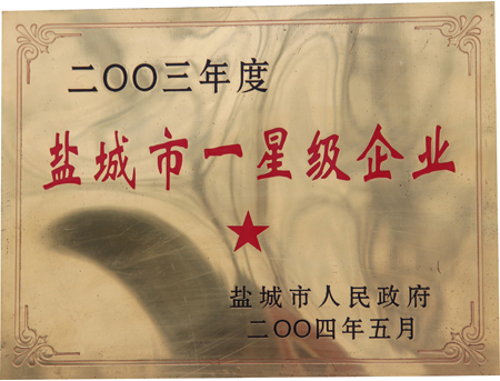 鹽城市一星級企業(yè)